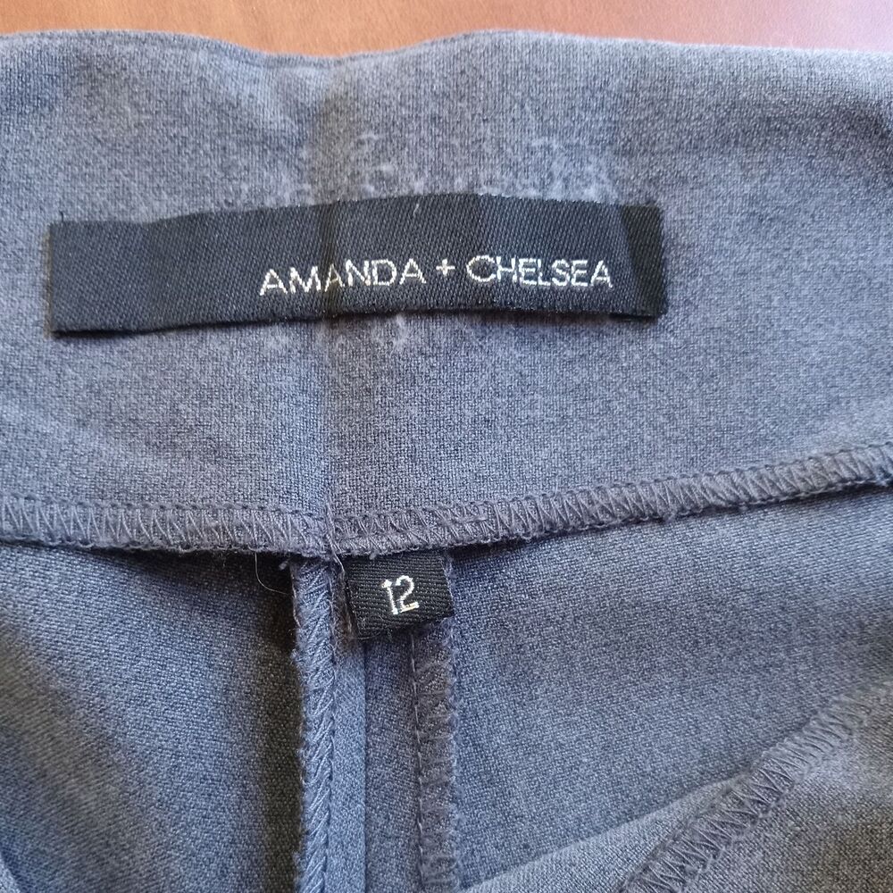 Amanda & Chelsea dress pants women's size 12 gray slit at hem side zip closure - Picture 12 of 14